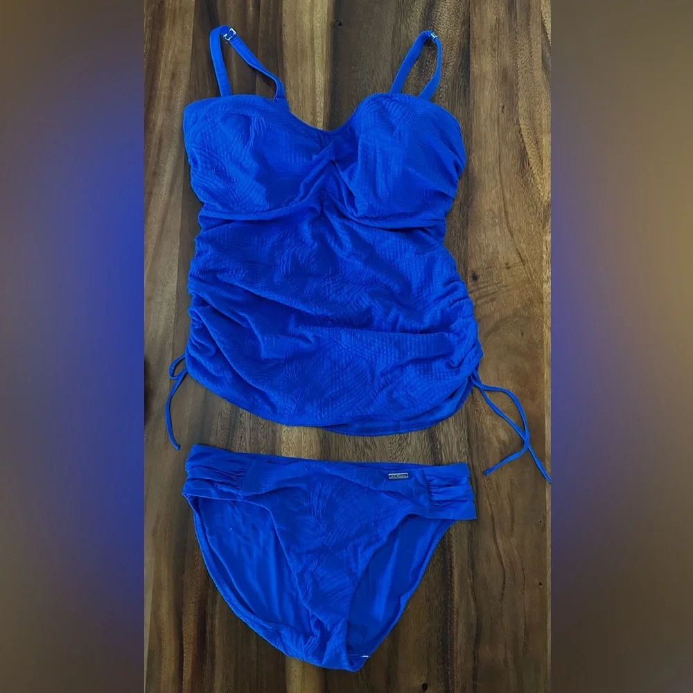 Set of 3 in Fantasie Royal Blue. Underwire Tankini, Strapless Top, & Bottom - Picture 7 of 15